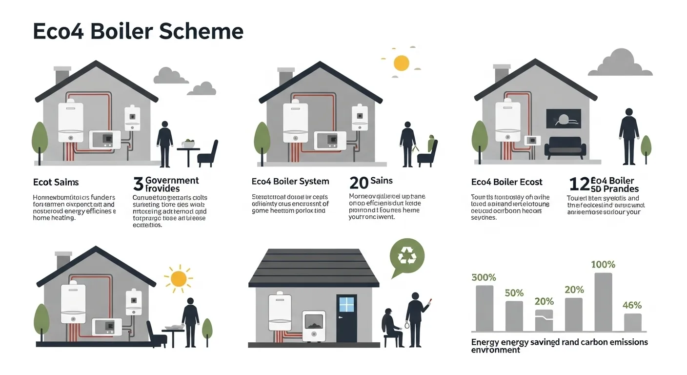 Satisfied elderly couple enjoying comfortable home heating after ECO4 boiler replacement with significant savings